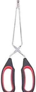 Cooking Tongs BBQ Tools Barbecue Scissor Tongs Grilled Food Tong Long Handle Scissor Bread Roast Clip Kitchen Baking Tongs (Medium)