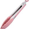 Cooking Tongs Kitchen Accessories Tools Supplies Silicone Clips Bread Barbecue Tongs Steak Clip Food Clips Tongs(Pink)