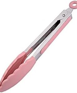 Cooking Tongs Kitchen Accessories Tools Supplies Silicone Clips Bread Barbecue Tongs Steak Clip Food Clips Tongs(Pink)