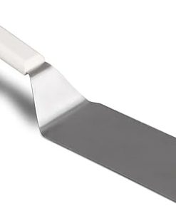 Soro Essentials- 8" x 3" Stainless Steel Cake Turner Spatula with Offset Blade and White Color Handle- Turner Spatula Griddle Scraper and Pancake Flipper Great Flat Top Griddle