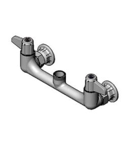 T&S Brass 5F-8WLS00 Wall Mount Faucet, Less Nozzle, Lever Handles, 1/2″ Supply Elbow Kit, 8″ 2