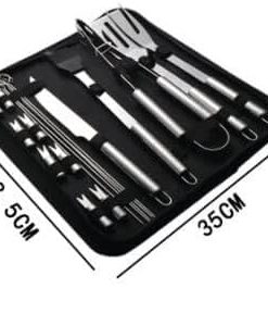 18-Piece Barbecue Tool Set, Stainless Steel Barbecue Utensils, Outdoor Cooking Tools, Portable Nylon Handbag, Heat-Resistant and Rust-Proof Barbecue Tools 2