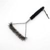 Grill Cleaner Kitchen Accessories BBQ Grill Kit Cleaning Brush Stainless Steel Cooking Tools Wire Brush Triangle Cleaning Brush (Color : Black, Size : 30.5cm)