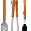 JHUS 3 in 1 BBQ Tool Set – Barbecue Tool Set w/Black Red Handle Griddle Accessories Grilling Accessories Grill Brush BBQ Accessories Smoker Grill Kitchen Set Grill Accessories Camping Grill Bas 3