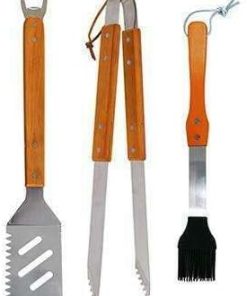 JHUS BBQ Tool Set; Stainless Steel, 3-Pc. Griddle Accessories Grilling Accessories Grill Brush BBQ Accessories Smoker Grill Kitchen Set Grill Accessories Camping Grill Basting Brush Grill acce