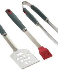 JHUS 3-Piece Handle Barbeque Tool Set Griddle Accessories Grilling Accessories Grill Brush BBQ Accessories Smoker Grill Kitchen Set Grill Accessories Camping Grill Basting Brush Grill accessorie 2