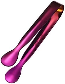 Cooking Tongs Multicolor Stainless Steel Clip Ice Tong Bread Food BBQ Clip Barbecue Clip Cube Sugar Ice Tongs Tool(Purple)