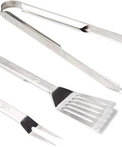 Solo Stove Heavy Duty Grill Tools 304 Stainless Steel BBQ Set Includes Spatula Tongs and Meat Fork Great Accessories for Outdoor Barbecue Grills Flip Spear and Turn Includes Heavy Duty Carry Case 2