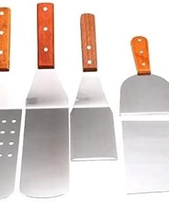 MaGiLL Barbecue Tool Set Flat Griddle Accessories Grill Spatula Set with Scraper, Long/Short Spatulas Outdoor BBQ Tool 5 PCS 2