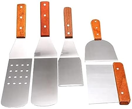 Barbecue Tool Set Flat Griddle Accessories Grill Spatula Set with Scraper, Long/Short Spatulas Outdoor BBQ Tool 5 PCS 2 Barbecue Tool Set Flat Griddle Accessories Grill Spatula Set with Scraper, Long/Short Spatulas Outdoor BBQ Tool 5 PCS - Image 2