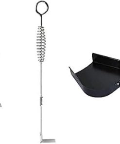 KAMaster Grill Grate Lifter Gripper,18” Ash Tool Poker with Ash Pan,Big Green Egg Accessories and Other Charcoal Kamado Stove