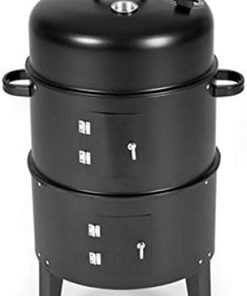 BBQ Grill Outdoor Metal 3 in 1 BBQ Grill Roaster Smoker Steamer Barbecue Grill Portable Outdoor Camping Charcoal Stove Cooking Tools Accessories