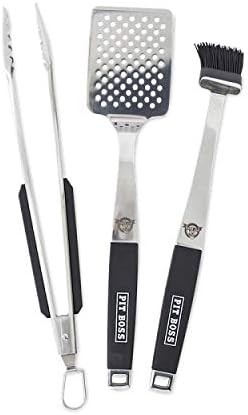 Pit BOSS 67253 Plastic Tool Set, 3 Piece, Stainless and Black Pit BOSS 67253 Plastic Tool Set, 3 Piece, Stainless and Black