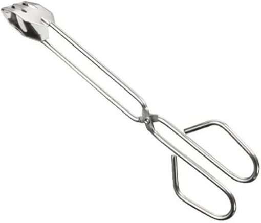 BBQ Tools Stainless Steel Scissors Type Grilled Food Clip Barbecue Accessories Portable Tongs Outdoor Gadget (Charcoal 25.5cm)