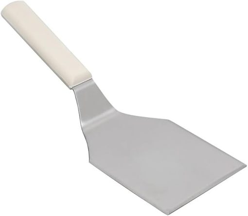 Soro Essentials- 5" x 4" Stainless Steel Hamburger Turner with Offset Blade and Plastic Handle- Turner Spatula Griddle Scraper and Pancake Flipper or Hamburger Turner Great for BBQ Grill