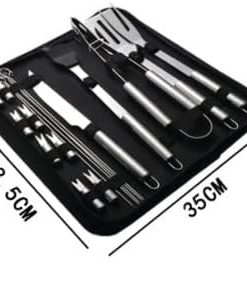 KANDUO 18 PCS Barbecue Tool Set with Nylon Carrying Bag, Portable Stainless Steel Grilling Tool Kit, BBQ Utensil Tool Kit for Outdoor Cooking, Camping, Grilling – Perfect Grill Gifts for Men 2