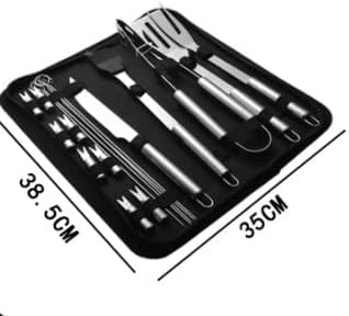 18 PCS Barbecue Tool Set with Nylon Carrying Bag, Portable Stainless Steel Grilling Tool Kit, BBQ Utensil Tool Kit for Outdoor Cooking, Camping, Grilling – Perf 2 18 PCS Barbecue Tool Set with Nylon Carrying Bag, Portable Stainless Steel Grilling Tool Kit, BBQ Utensil Tool Kit for Outdoor Cooking, Camping, Grilling - Perf - Image 2