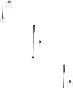 Toyvian 3 Sets Heavy Duty Stainless Steel Roast Chicken Fork BBQ Spit Fork Oven Accessory for Kitchen