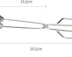 BBQ Tools Stainless Steel Scissors Type Grilled Food Clip Barbecue Accessories Portable Tongs Outdoor Gadget (Size : 25.5cm) 2