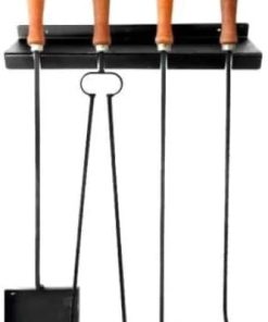 Complete 4-Piece Grill Set | Spatula, Tongs, Skewer, and Brush | Grill Accessories | Argentine Grill | Barbecue (with Stand)