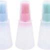 BBQ/Pastry Basting Brushes,Silicone Cooking Grill Barbecue Baking Pastry Oil/Honey/Sauce Bottle Brush,Set of 3,Green，Pink and Blue