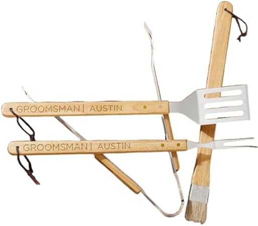 Personalization Universe The Groomsman Personalized BBQ Utensil Set Personalization Universe The Groomsman Personalized BBQ Utensil Set