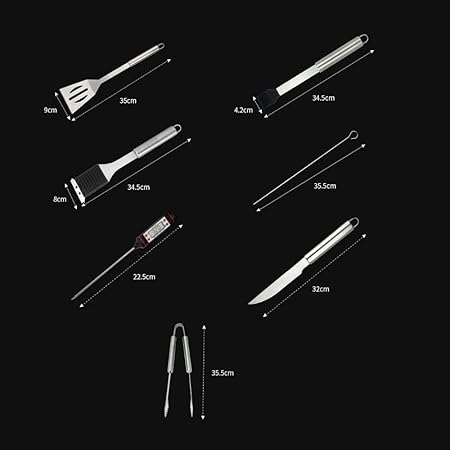 SEFAX 6PCS BBQ Grill Accessories for Outdoor Grill Set Stainless Steel Camping BBQ Tools Grilling Tools Set, Grill Utensils Set Ideal Grilling 2 SEFAX 6PCS BBQ Grill Accessories for Outdoor Grill Set Stainless Steel Camping BBQ Tools Grilling Tools Set, Grill Utensils Set Ideal Grilling - Image 2