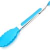 BBQ Tongs, BBQ Food Tong Stainless Steel Kitchen Tongs Non-Slip Cooking Clip Clamp BBQ Salad Tools Grill Kitchen Accessories(Blue)