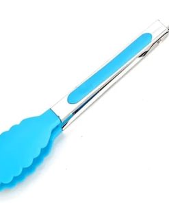BBQ Tongs, BBQ Food Tong Stainless Steel Kitchen Tongs Non-Slip Cooking Clip Clamp BBQ Salad Tools Grill Kitchen Accessories(Blue)