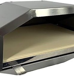 Green Mountain Grills Wood-Fired Steel Pizza Oven Attachment Accessory for Davy Crocket and Trek Model Grills with Square Pizza Stone, Silver 2