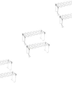 BESPORTBLE 3sets Foldable BBQ Tool Set Outdoor Grill Chicken Leg Rack Beer Can Chicken Roaster Rack for Barbecue Grill 2pcs*3