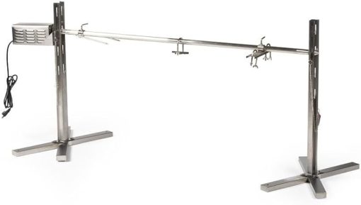Ash & Ember 25W Tripod Rotisserie Roaster Stand, Rated 125 LB, Adjustable Height Open Fire Roaster, Round Stainless Steel Spit Rod, Electric BBQ Grill Stand for Pork, Chicken, Lamb, or Goat