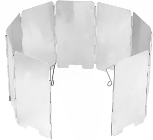 9 Windshield -Light Stainless Steel Plate Hiking Supplies Camping Accessories Outdoor Cooking - Image 2