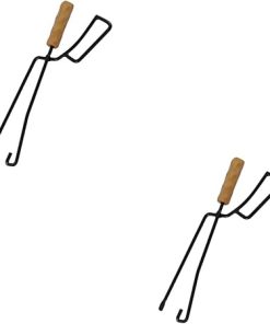 HANABASS 2pcs Fire Pit Tongs Campfire Tool Set Outdoor BBQ Grilling Tong Scald Proof Handle for Fireplace Accessory