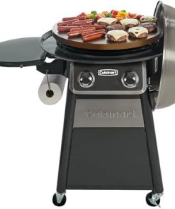 Cuisinart CGG-888 Grill Stainless Steel Lid 22-Inch Round Outdoor Flat Top Gas, 360° Griddle Cooking Center & CGWM-003 360° Griddle Cooking Center Cover 2