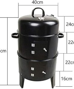 BBQ Grill Outdoor Metal 3 in 1 BBQ Grill Roaster Smoker Steamer Barbecue Grill Portable Outdoor Camping Charcoal Stove Cooking Tools Accessories 2