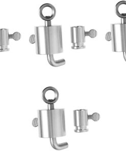 KESYOO 4 Sets Electroplating Roast Chicken Rack Rotisserie Grilling Spit Balance Skewers Cooking Adjustable Rod Forks Weight Rack Outdoor Small Grills Silver Stainless Steel