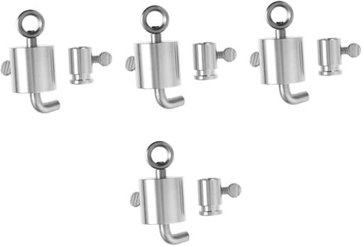 KESYOO 4 Sets Electroplating Roast Chicken Rack Rotisserie Grilling Spit Balance Skewers Cooking Adjustable Rod Forks Weight Rack Outdoor Small Grills Silver Stainless Steel