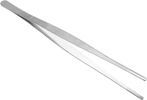 BBQ Barbecue Tongs Stainless Steel Multifunction Meat Food Clip Straight Tweezers Buffet Kitchen Gadgets Tools for Outdoor BBQ Use Accessories(30CM)