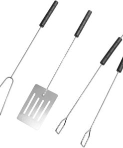 Three Piece Set of Stainless Steel Grill Outdoor Household Shovel Fork Clip Barbecue Tool Set