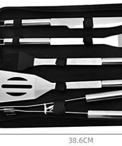 5 PCS Heavy Duty BBQ Grill Tools Set, Stainless Steel Barbecue Accessories Kit for Outdoor Camping, Backyard Grilling 2
