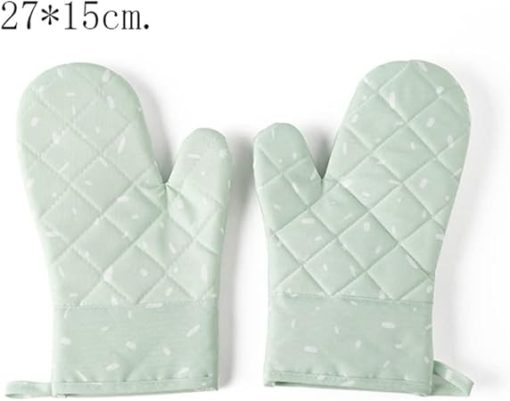 Microwave Glove Oven Baking hot Pot Mitts Cooking Heat Kitchen Mittens(Gray) - Image 2