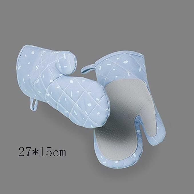 Microwave Glove BBQ Oven Baking Hot Pot Mitts Cooking Heat Resistant Kitchen Mittens(Blue) 2 Microwave Glove BBQ Oven Baking Hot Pot Mitts Cooking Heat Resistant Kitchen Mittens(Blue) - Image 2