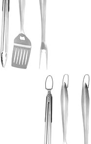Happyyami 2 Sets Barbecue Tool Set BBQ Sauce Grill Meat Tongs Barbecue Sticks Barbecue Turner Barbecue Grill Accessories BBQ Serving Tongs Barbecue Fork Camping Stainless Steel