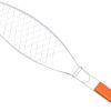2Pcs Metal Fish Barbecue Basket with Wooden Handle Non Stick Grilling Clip for Outdoor Bbq for Camping Picnic and Fish Grilling Durable Net Design