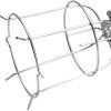 HAPPYGRILL Outdoor Grill Dining Cart, Movable BBQ Trolley Pizza Oven Stand w/Shelves, Hooks, Multifunctional Food Prep Worktable w/Lockable Wheels, Side Handle 3