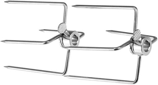 2Pcs 4 Prongs Stainless Steel Barbecue Forks Outdoor Barbecue Rotisserie Meat Forks Tool Chicken Grill Roasting Fork Kitchen