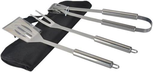 Stainless Steel 3-Piece Barbecue Tools Set, Stainless Steel Mounted Barbecue Tools Set Outdoor Barbecue Tools Outdoor 2 Sets from The Sale (Including: Shovel Clip Fork) - Image 2