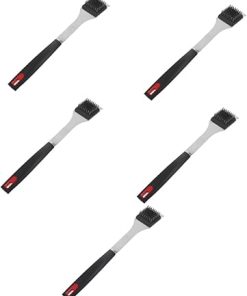 SUPVOX 5pcs BBQ Cleaning Brush Grill Rack Brush Two-in-one BBQ Accessories Long Handle Easy Cleaning Tool