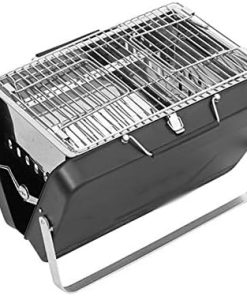 BBQ Grill Outdoor Stainless Steel BBQ Grill Folding Black Portable Briefcase Barbecue Collapsible Accessories for Home Park Use Mini Pocket BBQ 2